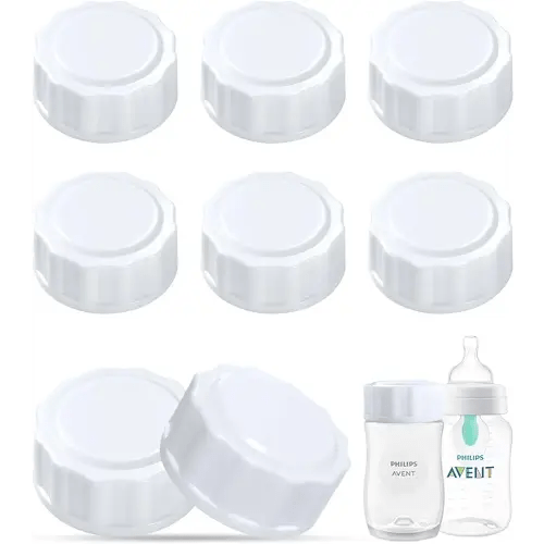 Travel and Storage Bottle Caps Compatible with Avent Baby Bottles, Bottle Lids Replacement, 8 Count