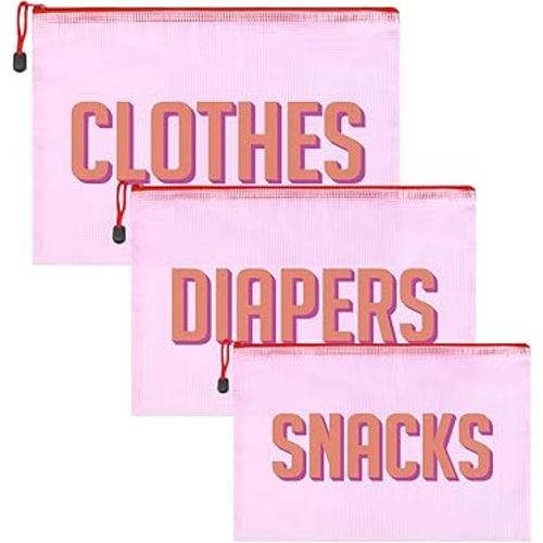 3pcs Hospital Bag Organizing Pouches for Labor and Delivery, Maternity Essentials Diaper Bag Organizer for Mom Travel - Pink,Medium