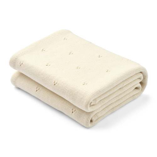 Organic Knitted Blanket - Pointelle Ivory – huxie Denmark