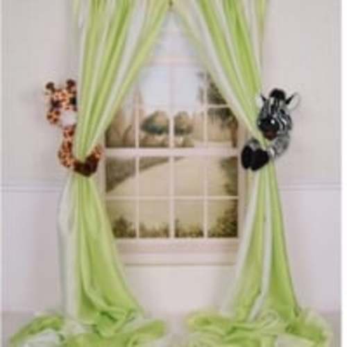 Jungle Safari Giraffe &Zebra Nursery Curtain Tieback Holdback Collector Set#4713