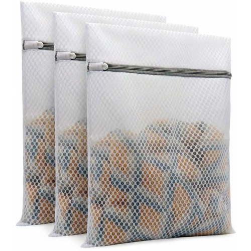 3 Pcs Honeycomb Mesh Laundry Bags,Small Size Durable Laundry Bags,Honeycomb Mesh Wash Bags,Breathable Laundry Bags for Underware,Washing and Drying Clothbagswith Anti-Rust Zipper