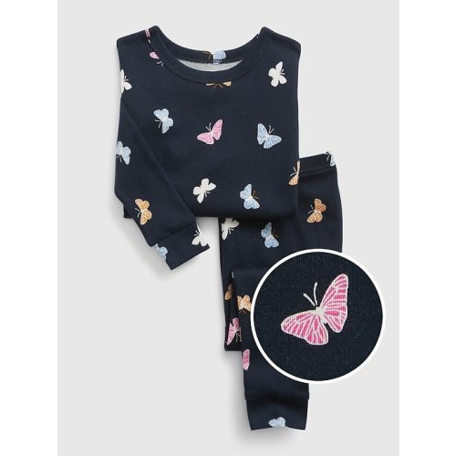 babyGap 100% Organic Cotton Butterfly PJ Set in blue galaxy, size: 6-12 M