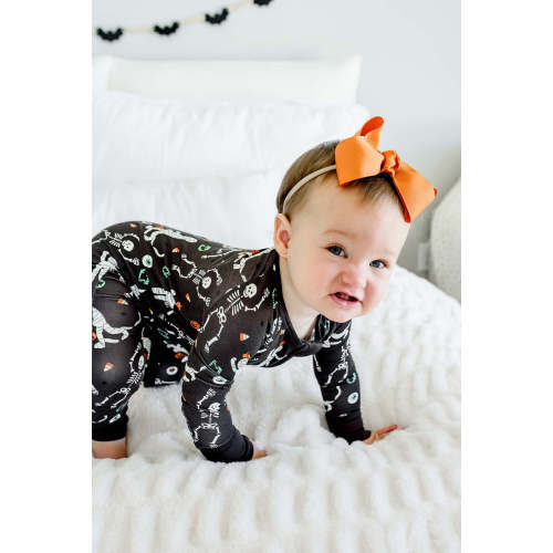 Halloween Glow-in-the-Dark Convertible Bamboo Zip Romper | Eye Want Ca – Caden Lane