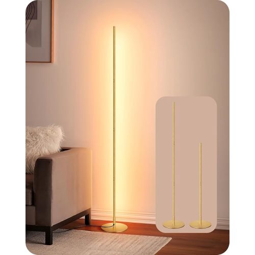 EDISHINE 59.84" Floor Lamps for Living Room, 3000K & Stepless Dimmable,Gold