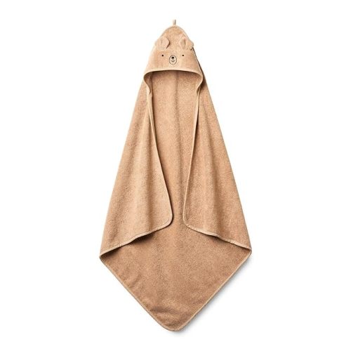 Baby Hooded Towel – Organic Cotton Baby Bath Towels – Baby Towels, Baby Bath Towels for Baby Boy, Baby Girl, 32" x 32" Super-Soft and Absorbent Baby Towels for Newborn (Bear - Natural)