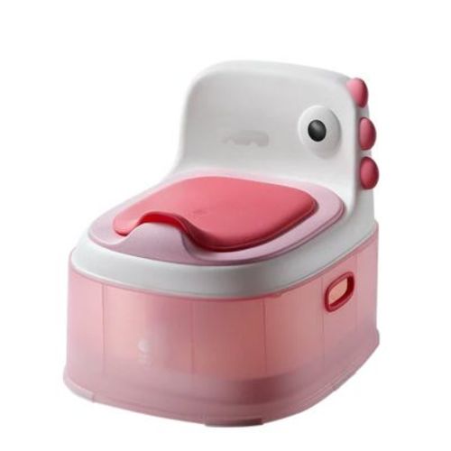 Bc Babycare 3-in-1 Potty Training Chair with Toilet Seat and Footrest for Babies and Toddlers 6 Months to 6 Years, Dinosaur Shaped, Pink