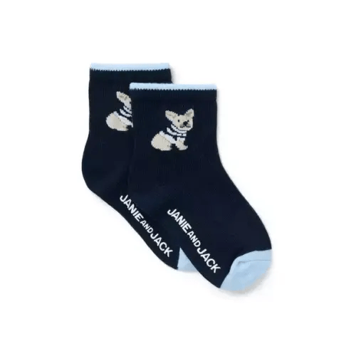 Baby Maritime Navy Baby Dog Sock by Janie and Jack