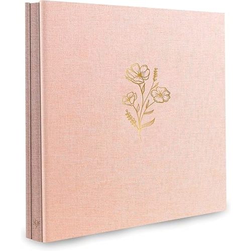 Holoary Photo Album 4x6 600 Photos 5 Pictures Per Page, 600 Pockets 4”x6” Picture Album, Linen Fabric Cover Big Picture Book for Photos, 4x6 Photo Albums for Family Weddings Travel Memories(Pink)