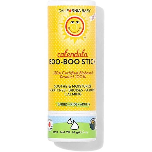 California Baby Calendula Boo Boo Stick - 100% Plant-Based (excluding Water), Moisturizing Skin Balm&Painless Scratch Relief Ointment for Face, Body, and Chapped Lips, Natural Tea Tree Essential.5oz