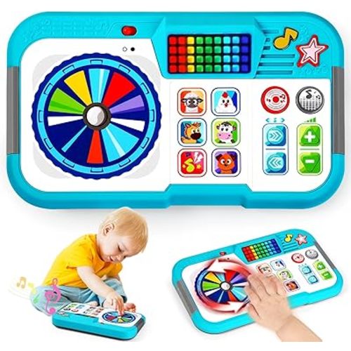 Baby DJ Set, Toddler Musical DJ Table with Lights for 6-12 Months, Preschool Infant Tummy Time Toy, Interactive Early Sensory Development Toy, 1st Christmas Birthday Gifts for Boys Girls Age 1 2 3