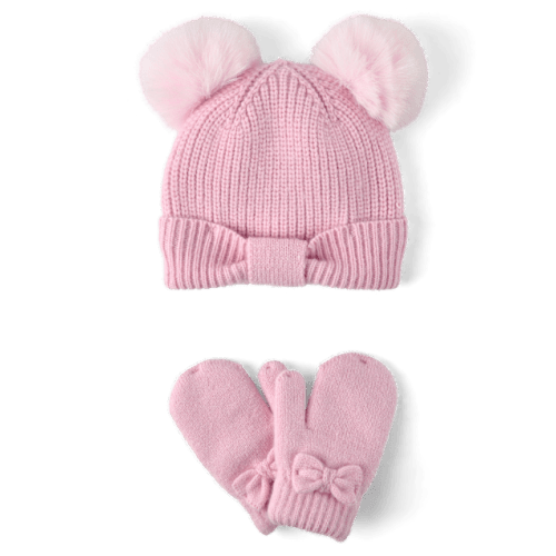 Toddler Girls Bow 2-Piece Cold Weather Set - Purple