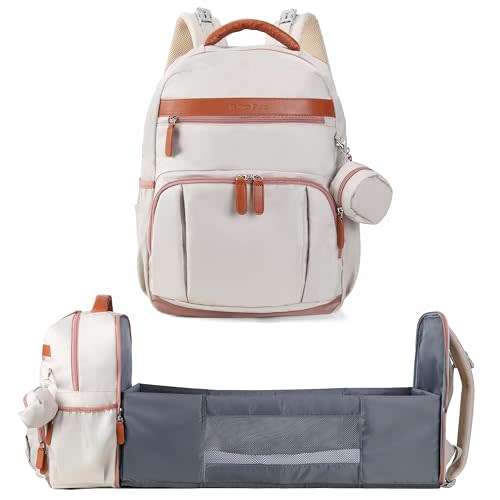 Petino Pura Baby Diaper Bag Backpack with Changing Station, 28Liters Capacity Nylon Baby Registry Mom Bags, Travel Friendly Unisex Bag, Essential Bag with Insulated Pockets