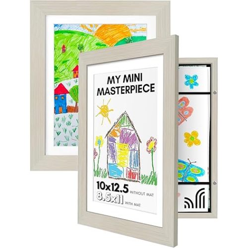 Americanflat 4x6 Collage Picture Frame with Shatter-Resistant Glass - Fits Five 4x6 Photos or Use as One 11x14 Picture Frame - Signature Collection - Collage Frames for Wall Display - Walnut