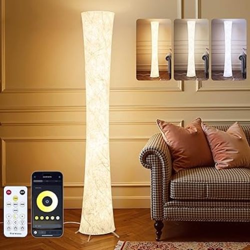 3 Color Temperature Floor Light, App & Remote Control, Timer Setting, Dimmable Corner Lamp for Bedroom