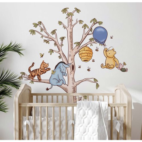 Disney Classic Winnie the Pooh Wall Art Tiger Eeyore piglet on Tree Wall Decal Wall Sticker Wallpaper Nursery Wall Art Kids room Decor