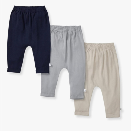 Burt's Bees Baby Unisex Knit Jogger Pants, 3-Pack Baby Sweatpants, 100% Organic Cotton Infant Bottoms