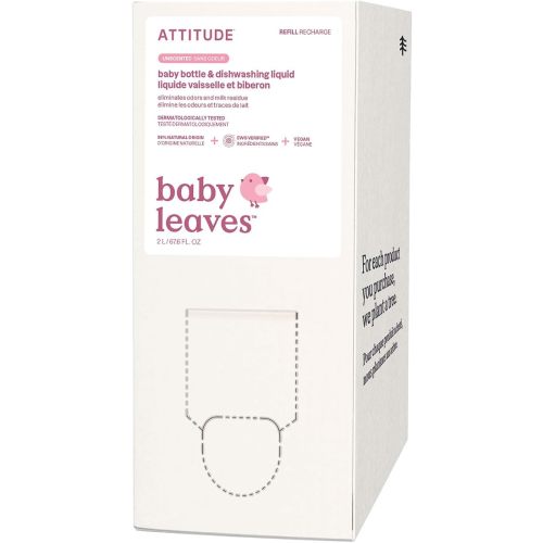 ATTITUDE Baby Bottle & Dish Soap Refill, Unscented, 67.6 fl oz