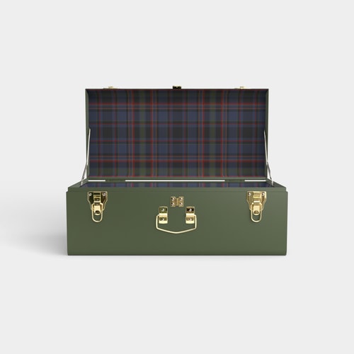 Petite Trunk - Green - PK Plaid / Embroidery