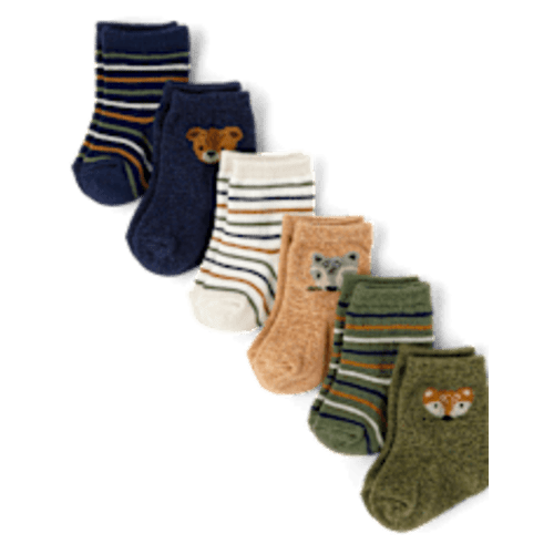 Baby Boys Animal Midi Socks 6-Pack - MULTI | The Children's Place