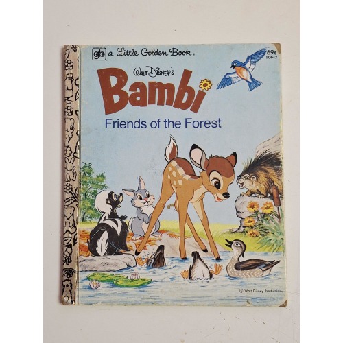 Vintage Little Golden Book Classic Walt Disney's Bambi Friends of the Forest 1980 8th Edition