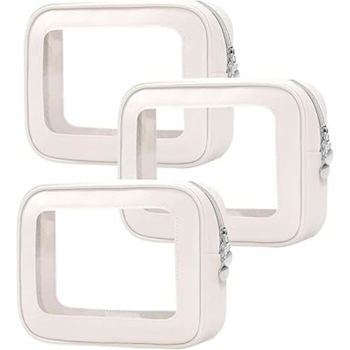 3PCS Diaper Bag Organizer Pouch Set,Clear Organizer Bags,TSA Approved Toiletry Bag,Clear Waterproof Cosmetic Bags with Zipper,Purse Organizer Pouches,Travel Organizer Bags for Woman and Kids