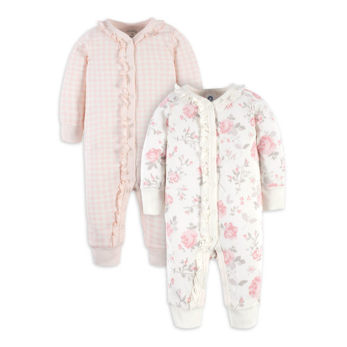 Modern Moments by Gerber Baby Girl Coveralls, 2-Pack (Newborn-12 Months)