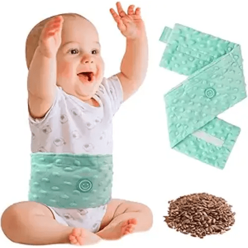 Colic and Gas Relief for Newborns and Infants, Flaxseed Heated Tummy Wrap, Baby Swaddling Belt with Soothing Warmth, Natural Relief for Upset Stomach in Babies and Toddlers, 0-3 Years
