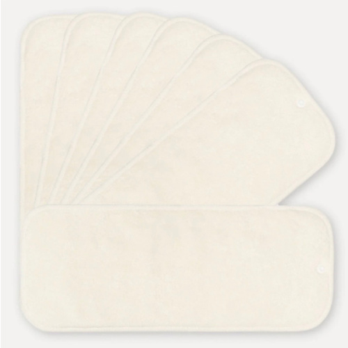 7 Pack Bamboo Reusable Diaper Inserts with Button Snaps