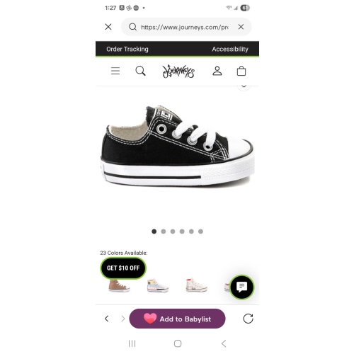 Converse Chuck Taylor All Star Low-Top Sneaker - Baby / Toddler - Black | Journeys