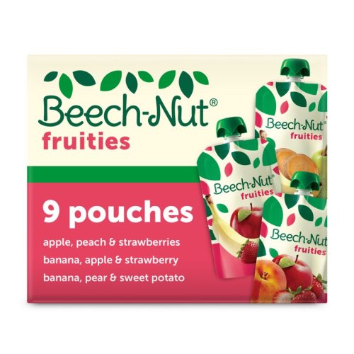 (9 Pack) Beech-Nut Fruities Stage 2, Variety Baby Food, 3.5 oz Pouch