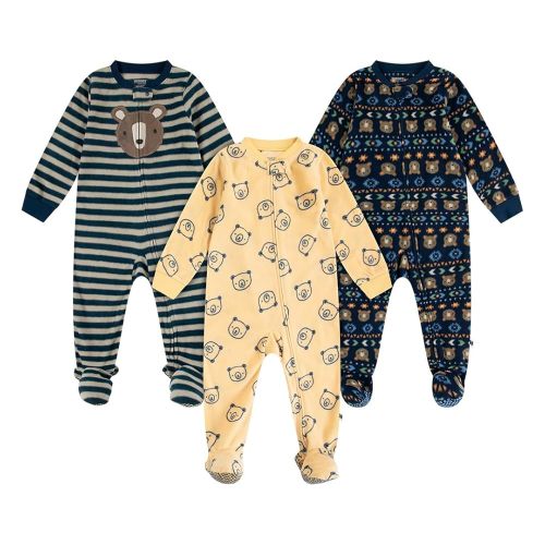 Huggies Unisex Baby 3-pack Footed Fleece Coverall Pajamas