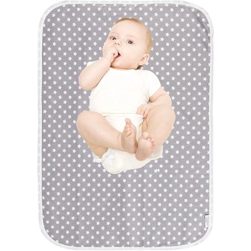 Baby Diaper Changing Pad, 21 5/8" x 31.5" Waterproof Changing Pad Liners 2Pack - Reusable Soft and Absorbent Portable Changing Mat(Star2PCS)