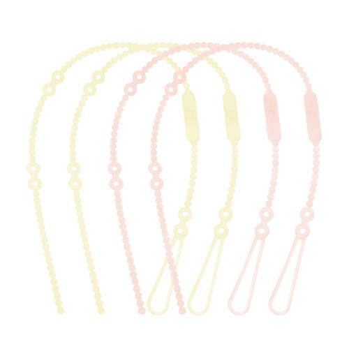 Olababy Silicone Strap for Baby Toys, Pacifiers, Teethers, Sippy Cups, Bottles w Handles, Feeding Spoons, High Chairs, Strollers, Car Seats and Travel Essentials (4 Straps, 2 Lemon / 2 Coral)