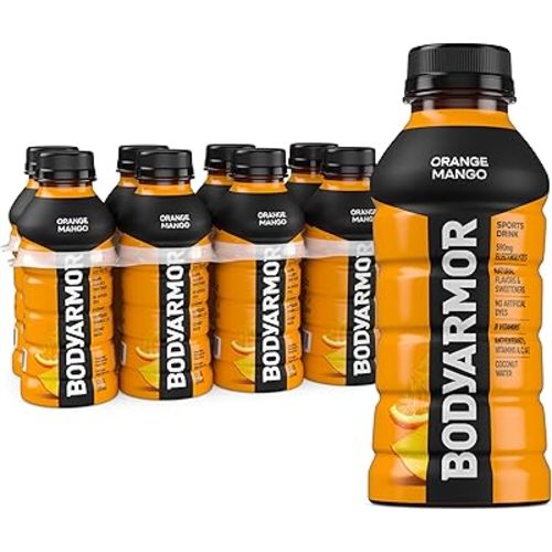 BODYARMOR Sports Drink, Orange Mango, Electrolyte Drink Hydration, 12 Fl Oz Bottles (8 Pack), Flavored Coconut Water with B Vitamins & Antioxidants