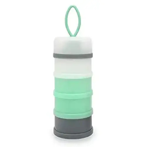 Formula Dispenser Container, Portable Milk Powder Dispenser, Baby Feeding Travel Storage Container, Non-Spill Stackable Baby Snack Storage Container, BPA Free, 4 Compartments