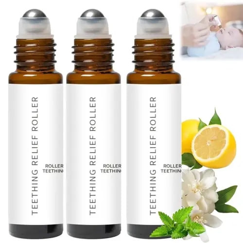 3Pcs Velaria Teething Roller Teething Roller Natural for Babies, Baby Teething Oil Roller, Velaria Natural Relief Roller