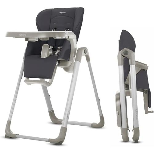 Inglesina My time Highchair, Pepper - High Chair for Babies & Toddlers 0-36 Months - Collapsible, Compact Design - Tool-Free Assembly - BPA Free