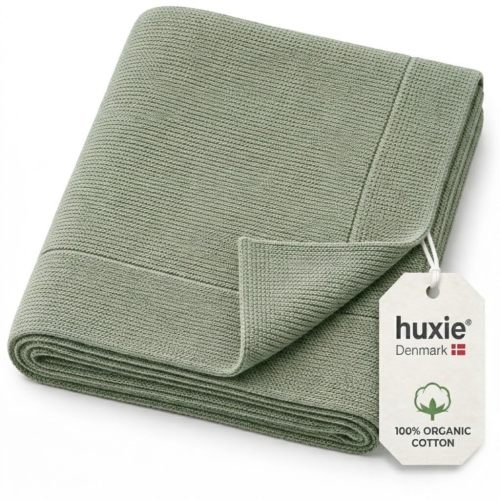 Organic Knitted Blanket - Ultra Soft Roman Green – huxie Denmark