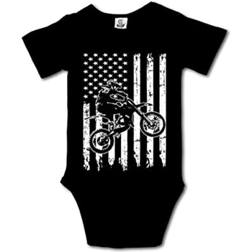 Dirt Bike Motocross Short Sleeve Baby Onesies Newborn Bodysuit Infant Clothes Black