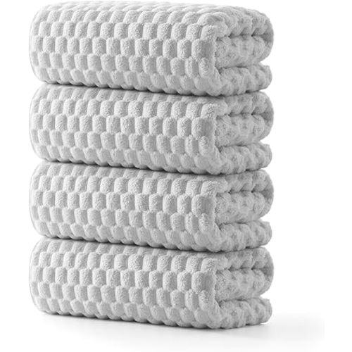 REDKISS 4 Pack Gray Bath Towels for Bathroom, Ultra Soft, 27"x55"