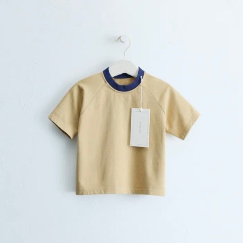 ZARA TIMELESS - CONTRAST COLLAR T-SHIRT - Khaki | ZARA United States
