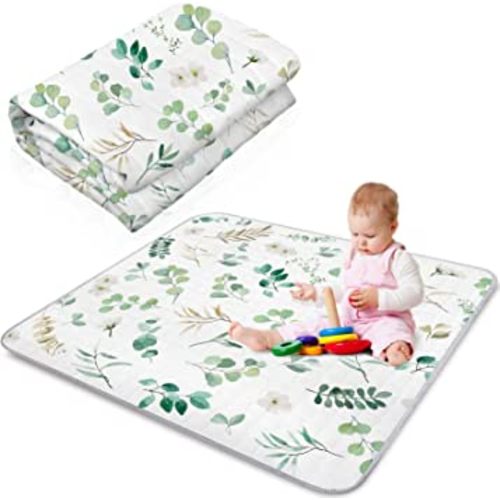 Leaf Baby Play Mat Washable Non Slip Play Mat Foldable Tummy Time Mat Soft Crawling Mat Portable Playmat for Newborn Toddlers Infants Indoor Outdoor