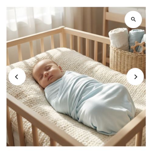 Stretchy Bamboo Baby Swaddle in Baby Blue Horizon