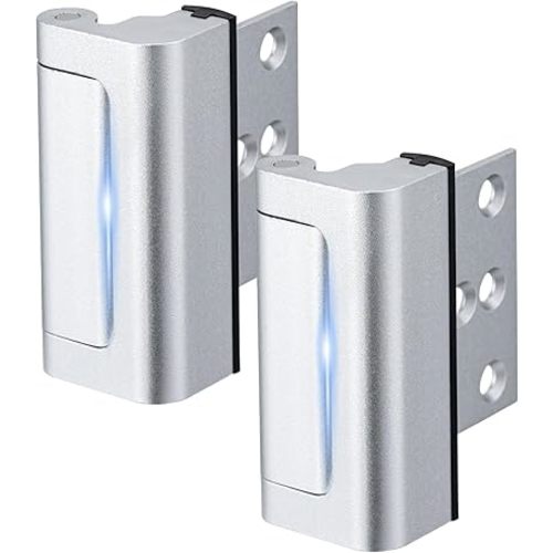 Husfunov 2 Pack Home Security Door Lock,Childproof Door Reinforcement Lock,with 3" Stop Withstand 800 lbs,for Inward Swing Doors,Night Kids Safety Metal Flip Lock Deadbolt Latch (White)