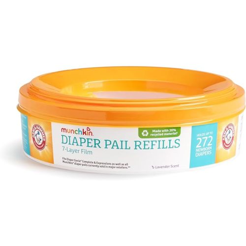 Munchkin® Arm & Hammer Diaper Pail Refill Rings, Holds up to 544 Newborn Diapers, 2 Pack