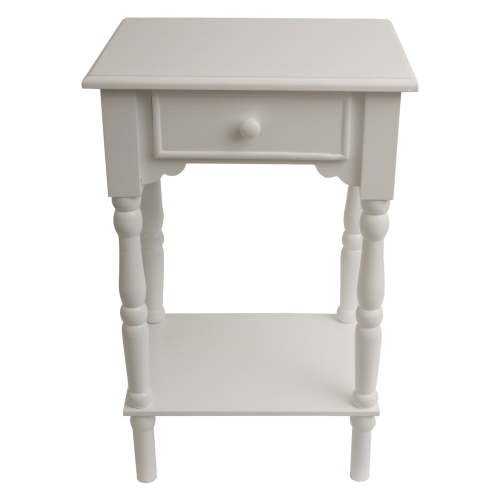 Decor Therapy Jane 1-Drawer Side Table, Nightstand, 17" x 14" x 26", White