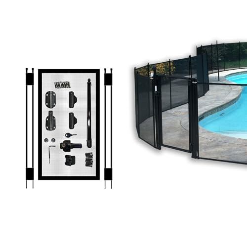 Pool Fence DIY by Life Saver Self-Closing Gate Kit, Black (Pack of 1)