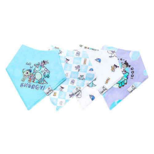 4 Pack Baby Bandana Bibs - Monsters, Inc. Medley