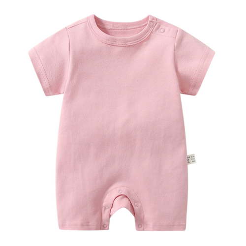 Zanarzt Infant Baby Girl Summer Romper Cotton Short Sleeve Bodysuits One Piece Organic Cotton for Infant Baby Boys Girls Unisex Light Pink,18-24 Months