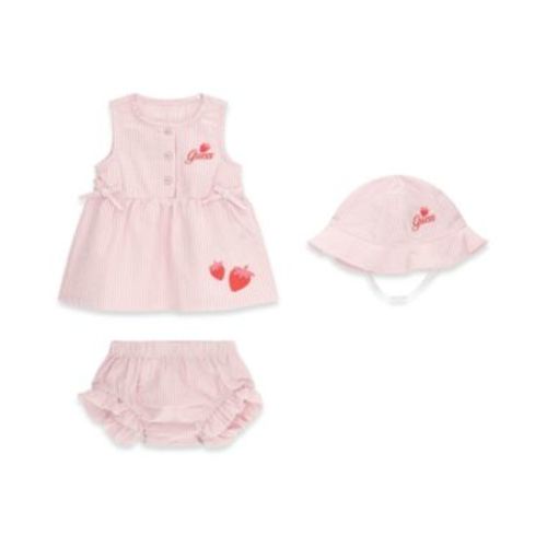 Baby Girls' Sleeveless Dress, Matching Bloomer, and Hat Set